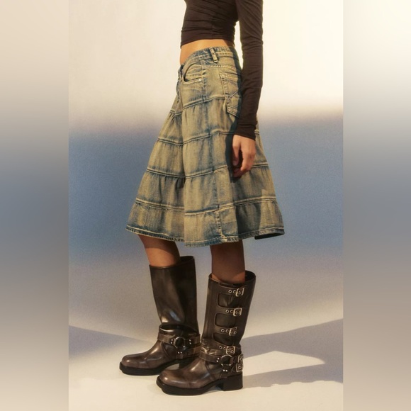 Jaded London Denim Prairie Midi Skirt - Picture 4 of 6